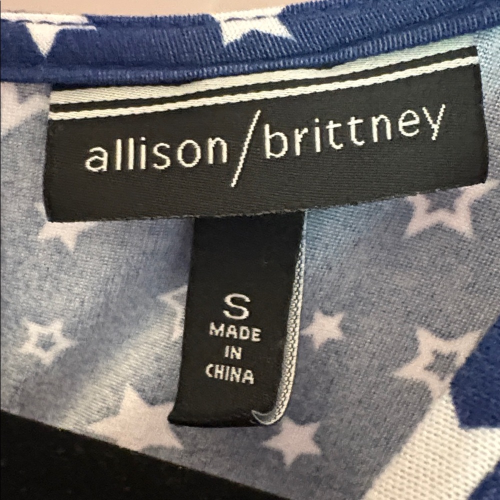 Allison Brittney Navy and White Star Print Sleeveless Dress - Picture 2 of 6